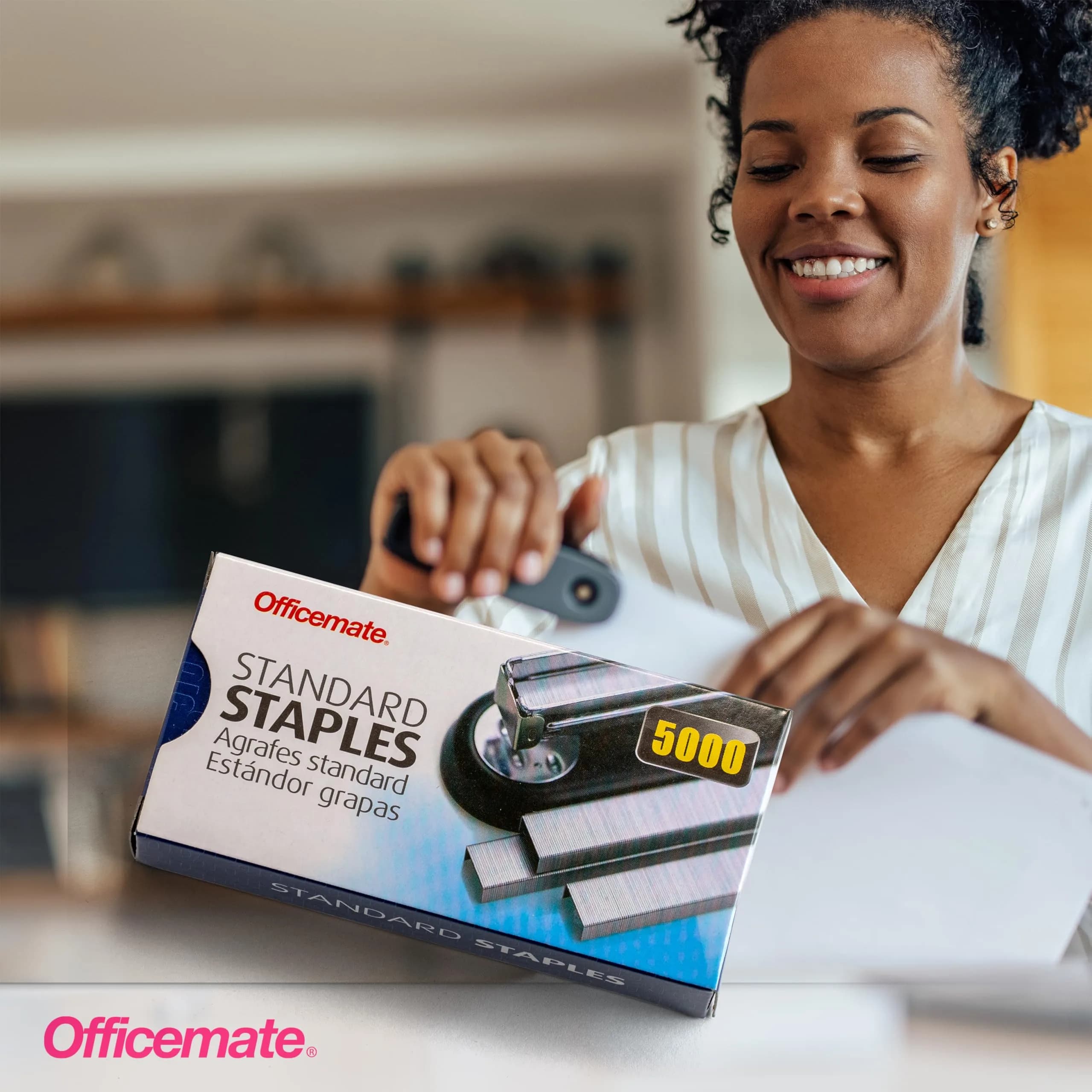 Officemate Standard Staples 5 Boxes (25,000 Staples) | 1/4-inch Leg, 20-Sheet Capacity - view 2