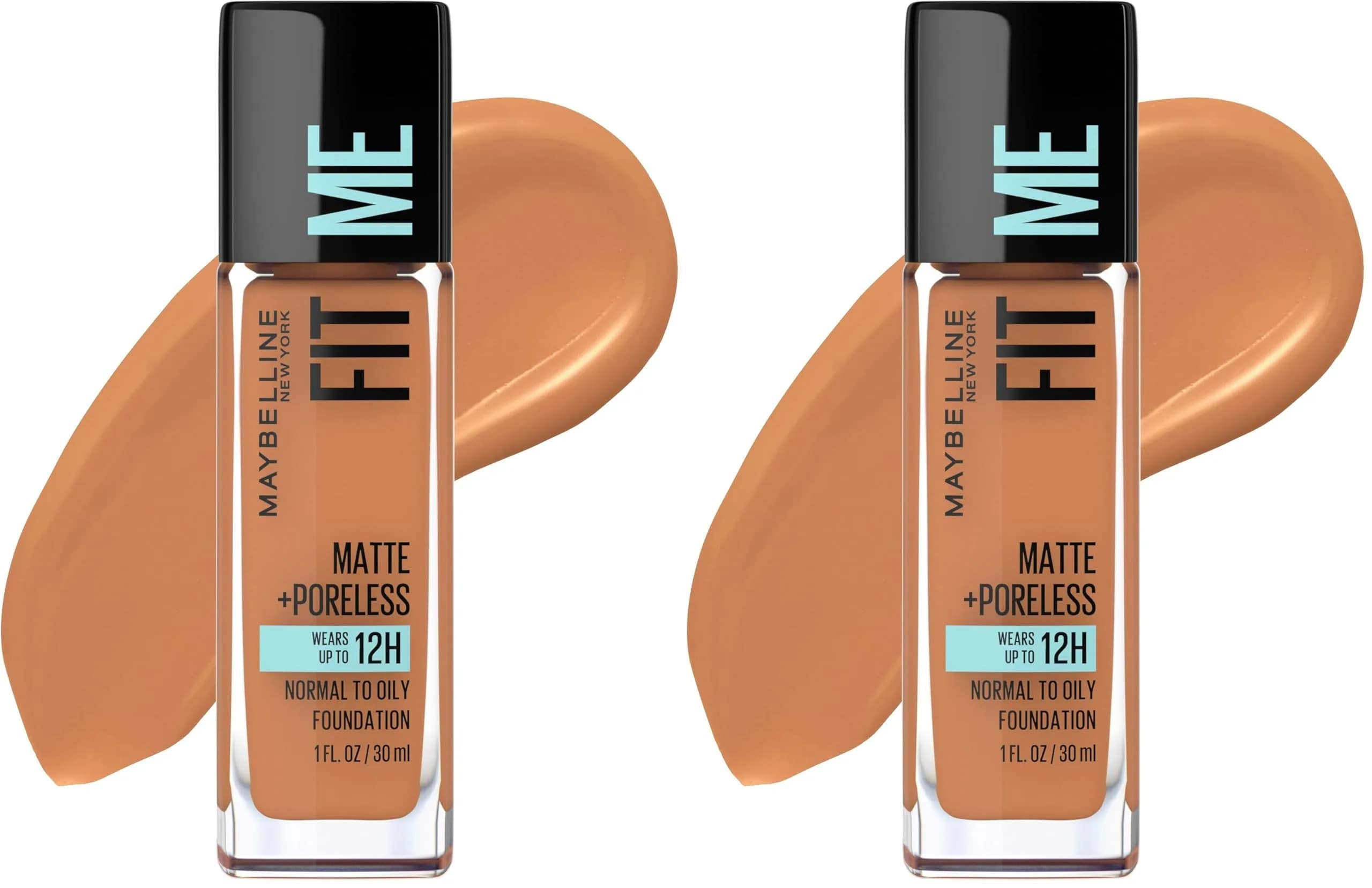 Maybelline Fit Me Matte + Poreless Liquid Foundation, Classic Tan, 2 fl oz (60 ml) | Oil-Free, Pore Minimizing - main product image