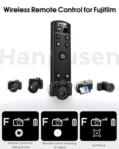 Hanpusen Rechargeable Wireless Camera Remote Control with OLED Screen for Fujifilm Cameras | 10m (32.8ft) Range thumbnail 4