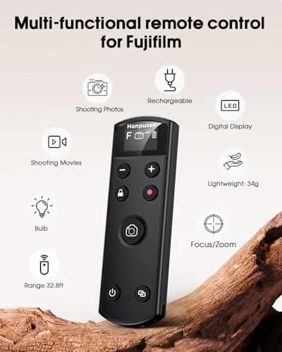 Hanpusen Rechargeable Wireless Camera Remote Control with OLED Screen for Fujifilm Cameras | 10m (32.8ft) Range thumbnail 5