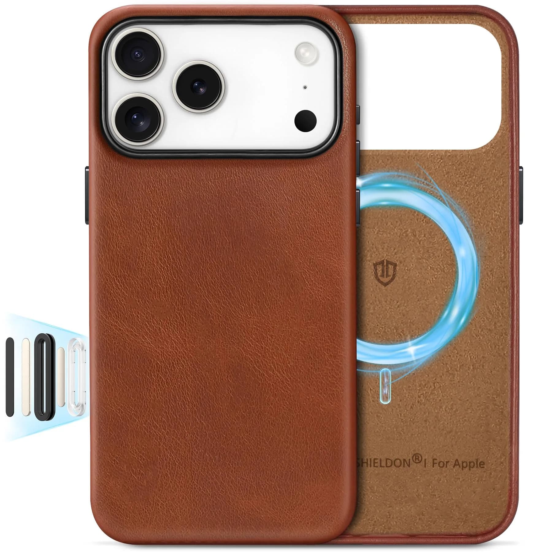 SHIELDON Genuine Leather Case for iPhone 18 Pro Max/17 Pro Max | Magnetic MagSafe Support & Shockproof