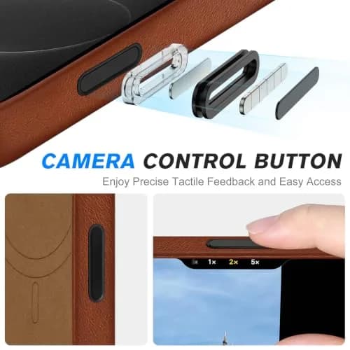 SHIELDON Genuine Leather Case for iPhone 18 Pro Max/17 Pro Max | Magnetic MagSafe Support & Shockproof thumbnail 4