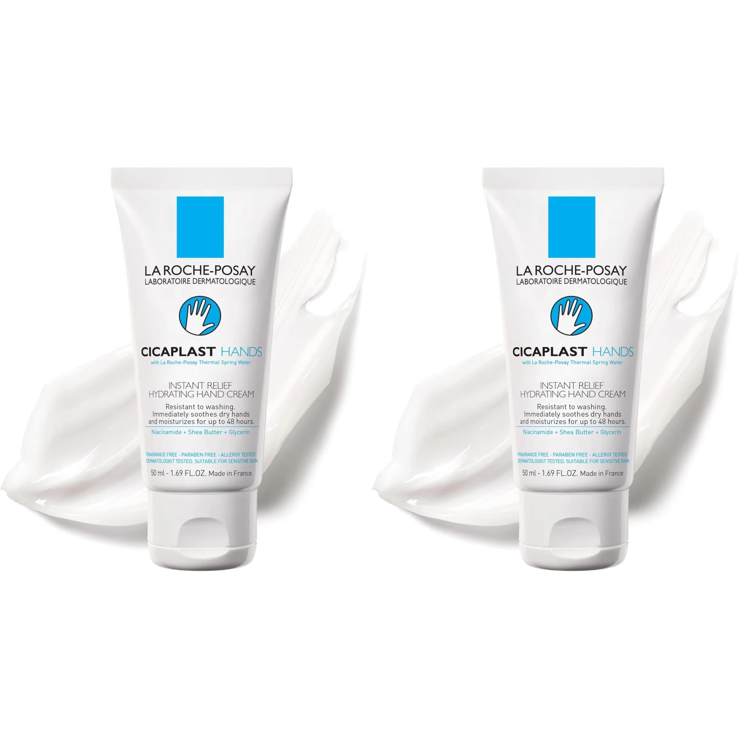 La Roche-Posay Cicaplast Hand Cream 100ml (3.38 Fl Oz) | Instant Relief for Dry Cracked Hands — 1.69 Fl Oz