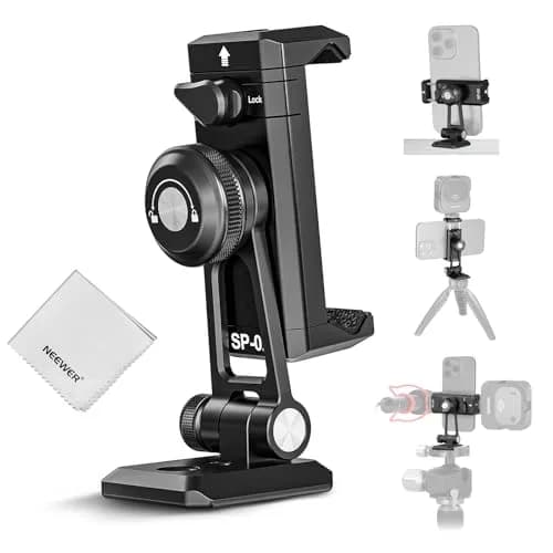 NEEWER SP-02 Phone Tripod Mount Adapter with Arca Type Plate 66-96mm | 360° Rotation, 180° Tilt, Aluminum, Black thumbnail 1
