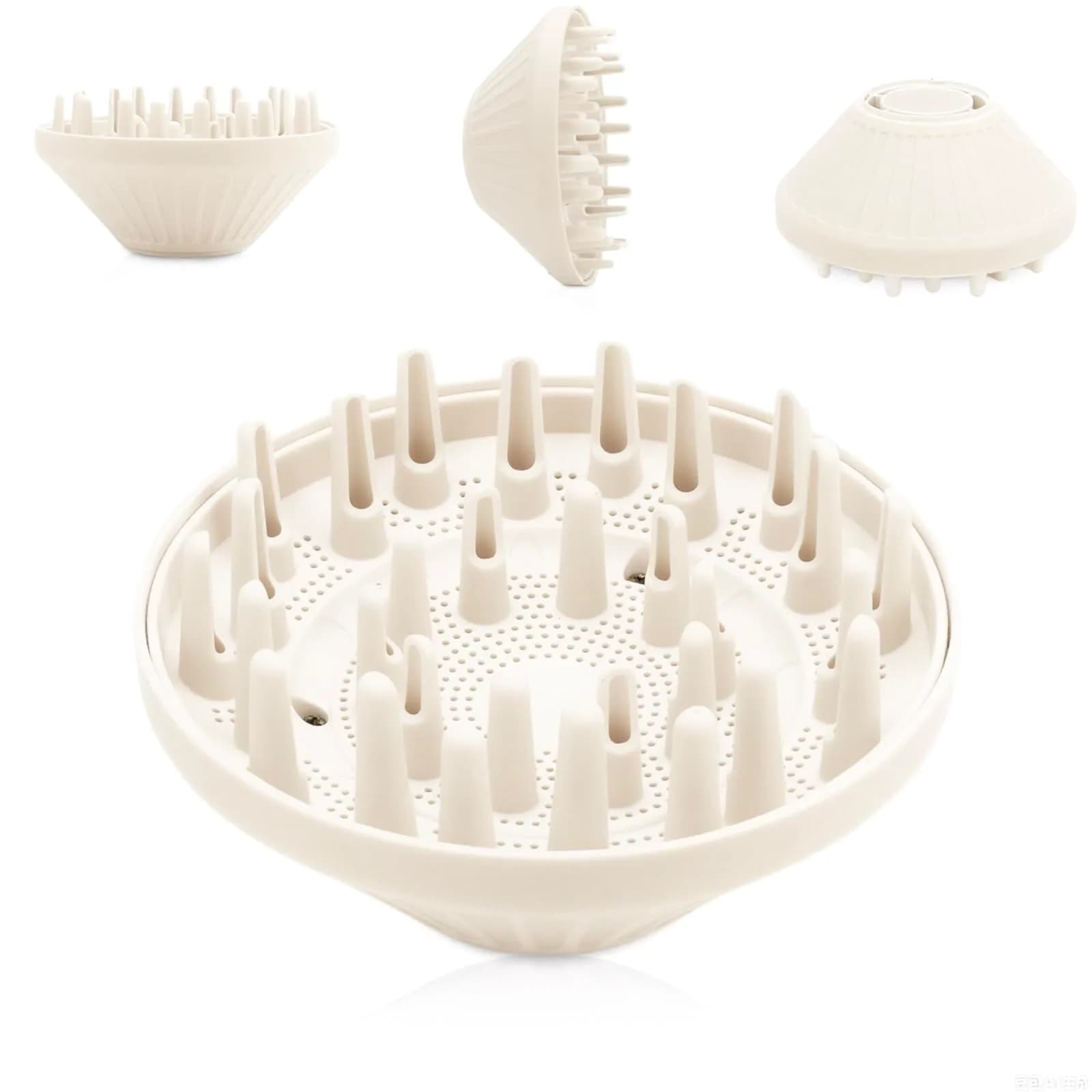 SEICHYGO 360° Rotating Diffuser Attachment Nozzle for Laifen SE Lite Hair Dryer | Milk Tea Color, Honeycomb Design — Milk Tea