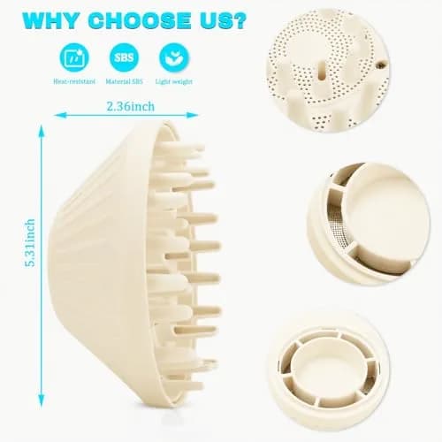 SEICHYGO 360° Rotating Diffuser Attachment Nozzle for Laifen SE Lite Hair Dryer | Milk Tea Color, Honeycomb Design thumbnail 4