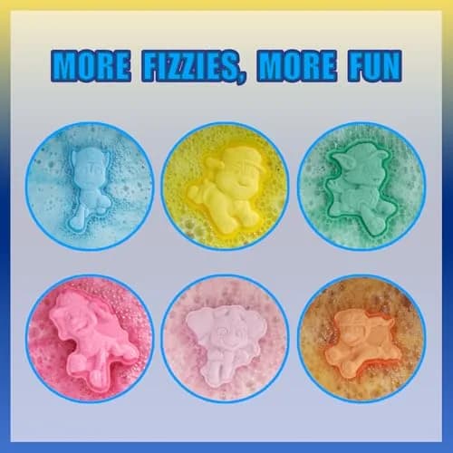 Townley Girl Paw Patrol Bath Bomb Set, 6-Piece Bubble Gum Scented, Ages 3+ | Adventure Bath Time thumbnail 4