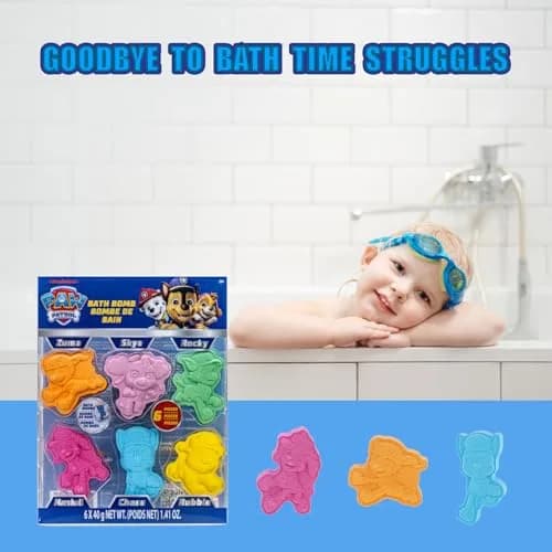 Townley Girl Paw Patrol Bath Bomb Set, 6-Piece Bubble Gum Scented, Ages 3+ | Adventure Bath Time thumbnail 7