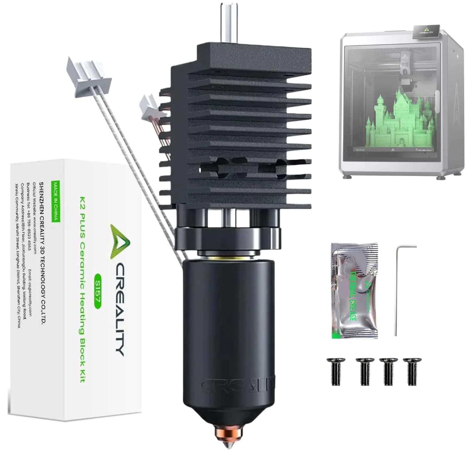 Yilirongren K2 Plus Nozzle 0.4mm 350°C Quick Swap Hotend Assembly | All-Metal Integrated Design for Creality K2 Plus 3D Printer - main product image