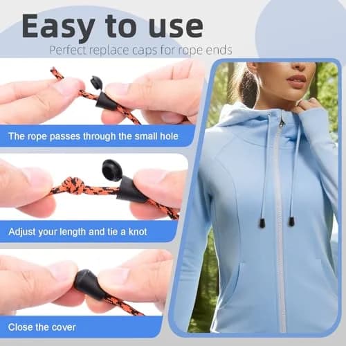 CooBigo Plastic Paracord Cord Ends Caps 25 Pack | Cord Lock Replacement for Shoelaces & Clothing thumbnail 3