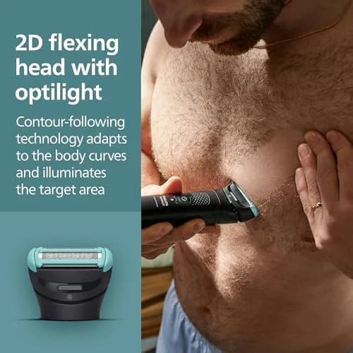 Philips Norelco Body Groomer 7000 Series BG7490/50 | Waterproof Men's Full Body Groomer with Travel Case, 120 Min Runtime thumbnail 5