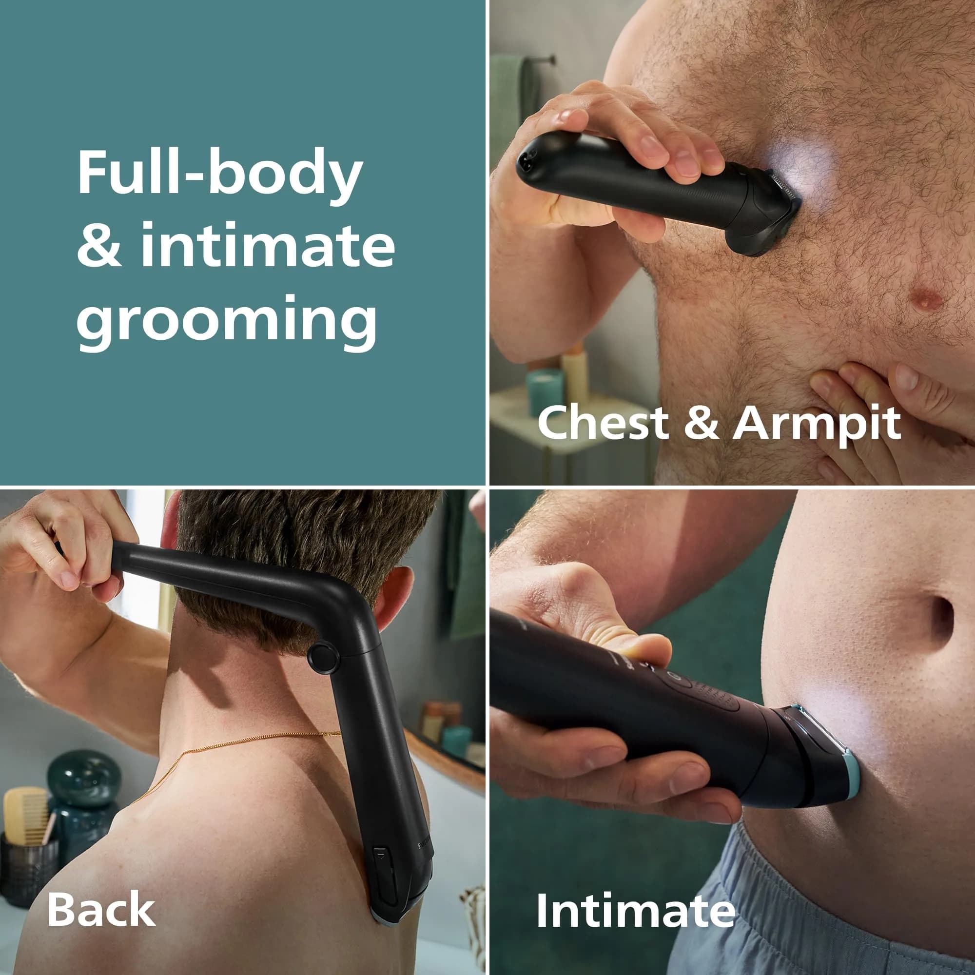 Philips Norelco Body Groomer 7000 Series BG7490/50 | Waterproof Men's Full Body Groomer with Travel Case, 120 Min Runtime - view 2