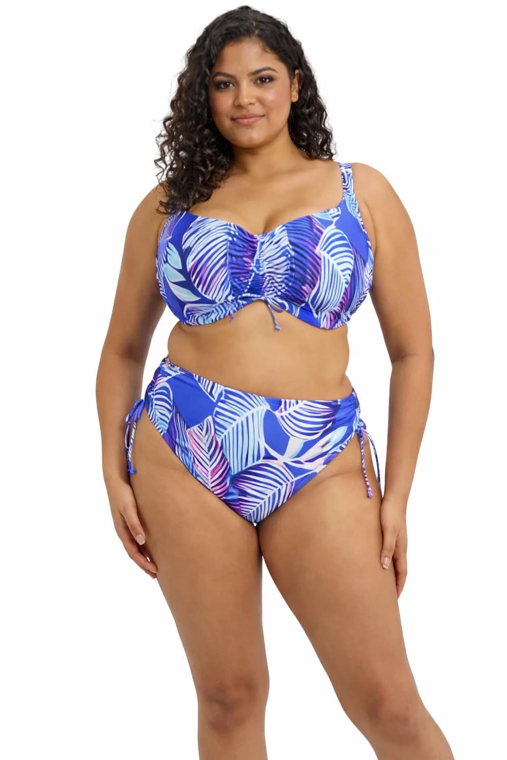 Elomi Swim Maluku Island Adjustable Bikini Brief | Full Coverage, High Waist, Lightweight Nylon Blend — 22