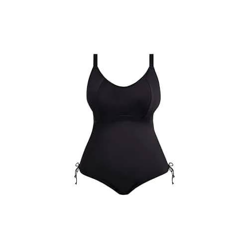 Elomi Swim Plain Sailing Wireless Swimsuit | Supportive UK Sizing, Lightweight Nylon Blend, Black, Low Rise, Sleeveless thumbnail 4