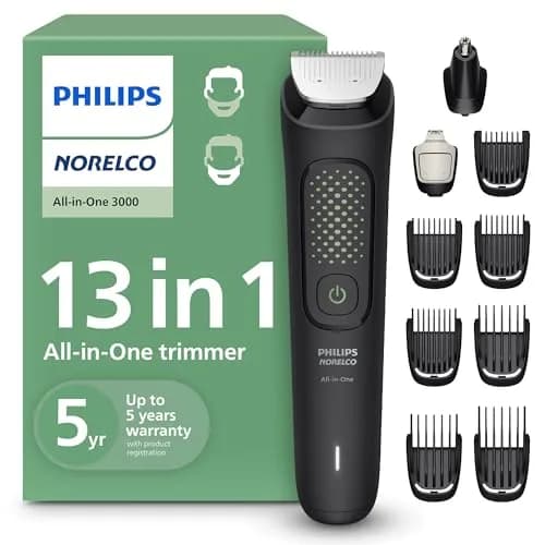 Philips Norelco All-in-One 3000 Beard Trimmer 16mm (0.63in) | 13-in-1 Grooming Kit with Steel Blades thumbnail 1