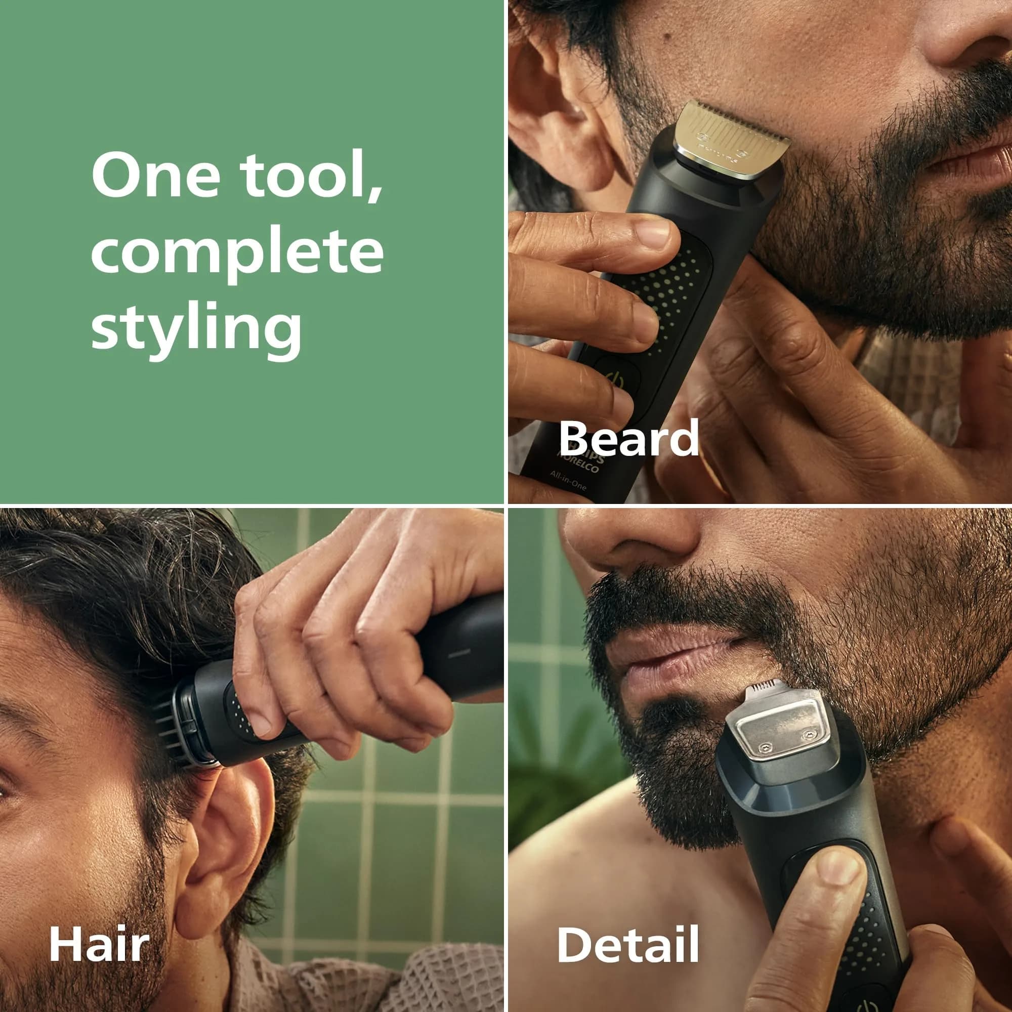 Philips Norelco All-in-One 3000 Beard Trimmer 16mm (0.63in) | 13-in-1 Grooming Kit with Steel Blades - view 2