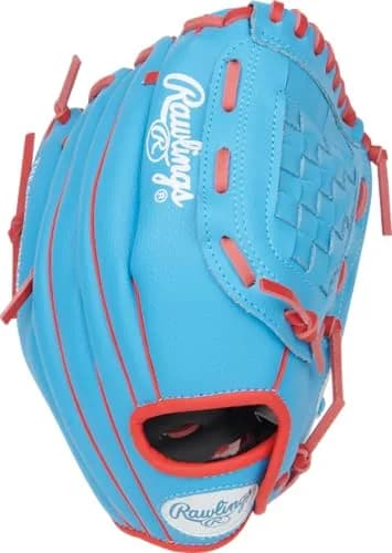Rawlings Player's Series Youth Baseball Glove 10.5" | Right Hand Throw | Columbia Blue/Scarlet thumbnail 4
