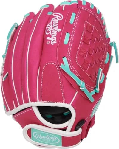 Rawlings Sure Catch Youth Series Softball Glove 10.5" (26.67 cm) Pink/Mint | Easy Close for Young Players thumbnail 4