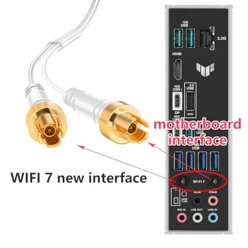slinkdsco White WiFi 7 Gaming Motherboard Magnetic Antenna with EZ-Plug (NOT RP-SMA) | Lightning-Fast Wireless Connectivity thumbnail 2