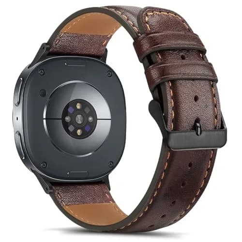 Tasikar Leather Watch Band Compatible with Samsung Galaxy Watch 9 8 40mm 44mm/8 Classic 46mm | Genuine Leather Strap, Dark Brown thumbnail 2