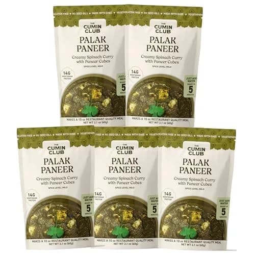 the cumin club Palak Paneer 5 Pack | Authentic Indian Vegetarian Meal Ready in 5 Minutes thumbnail 1