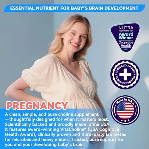 I LOVE HEALTH Liquid Choline Supplement 500mg | Supports Pregnancy & Brain Health thumbnail 3