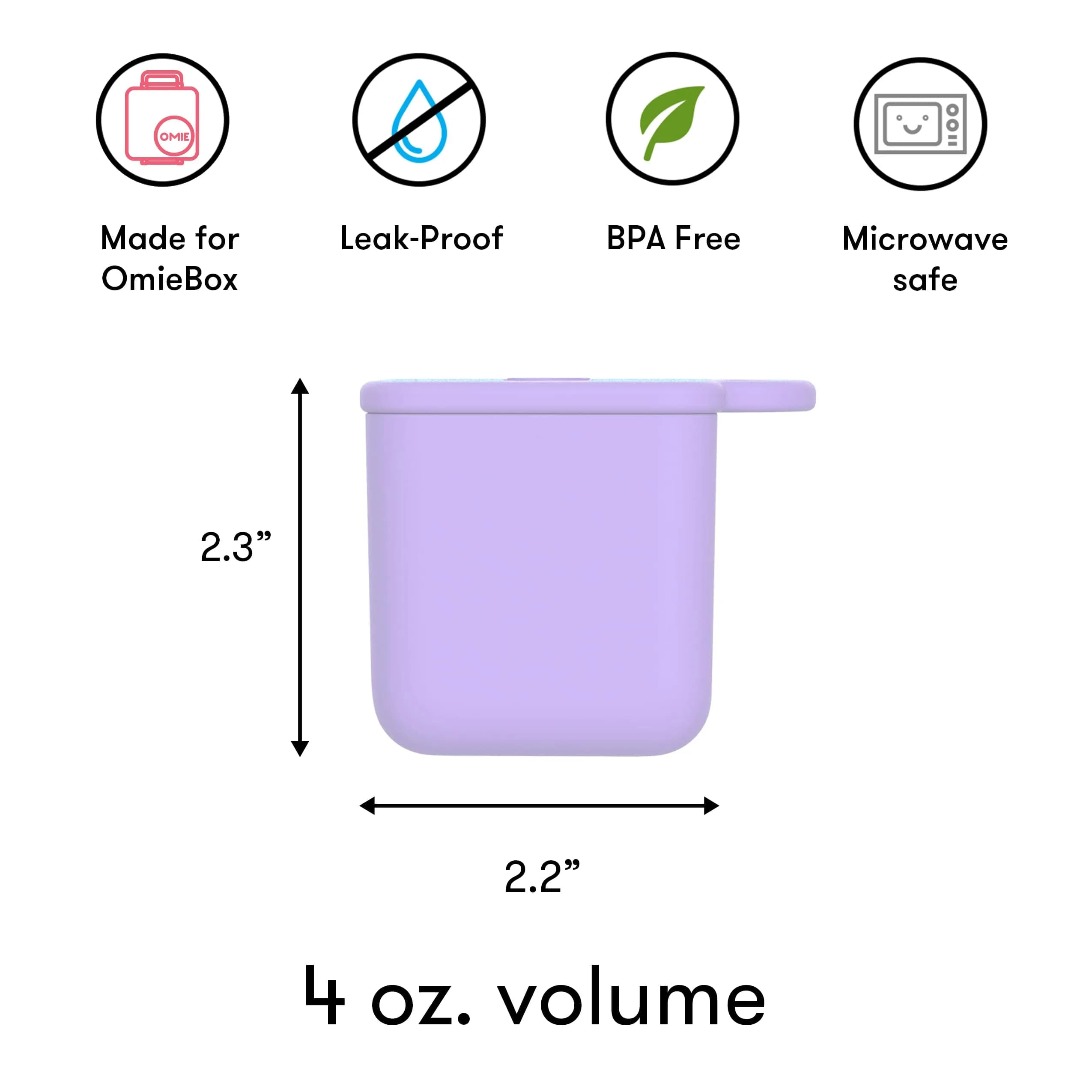 Omie OmieBox Leakproof Dip Containers 2 Pack Pink/Purple | 118ml (4 fl oz) Airtight Silicone - view 6