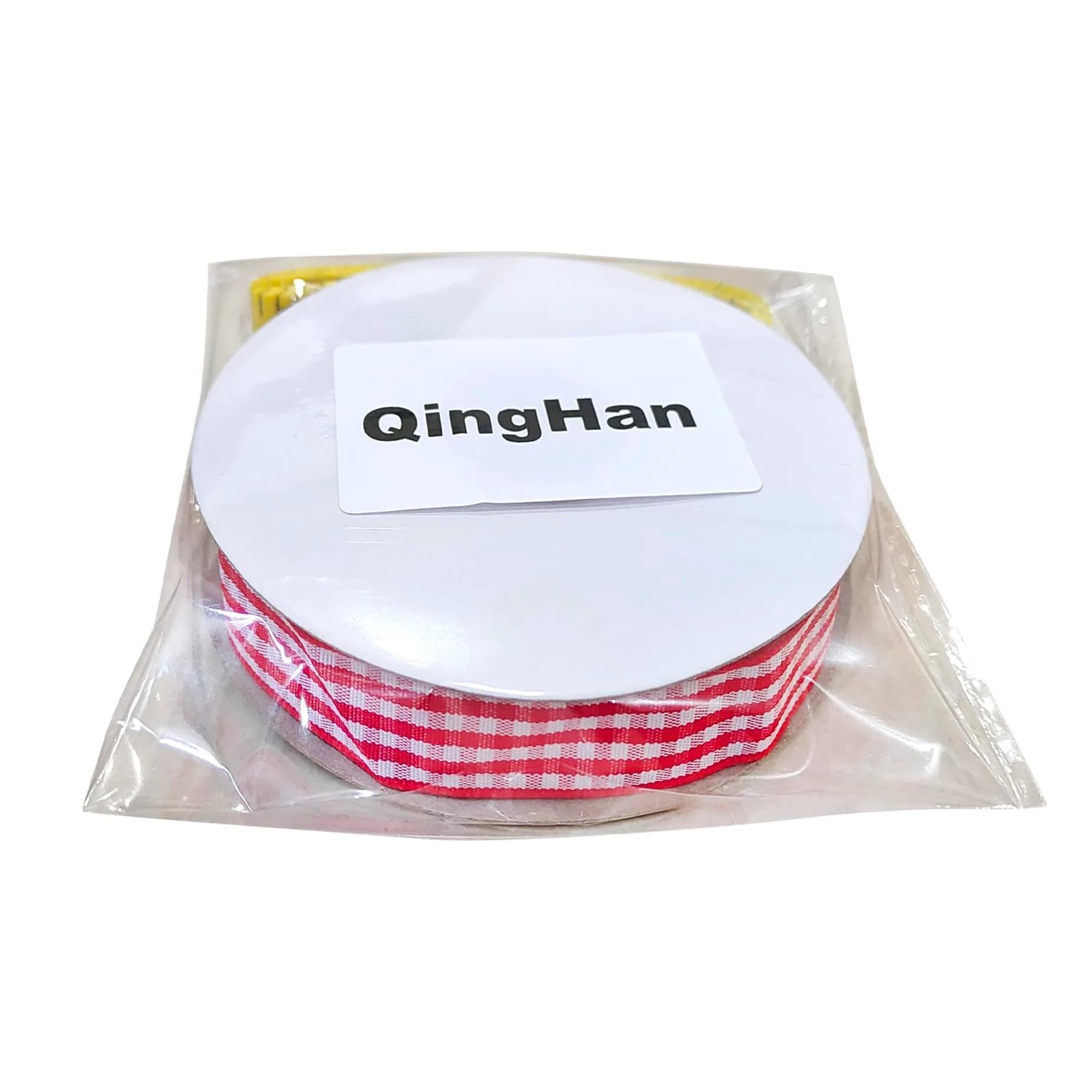 QingHan Red and White Gingham Ribbon 1.59 cm (5/8 Inch) 22.86 m (25 Yards) | Classic Pattern for Crafts & Gift Wrapping - view 7