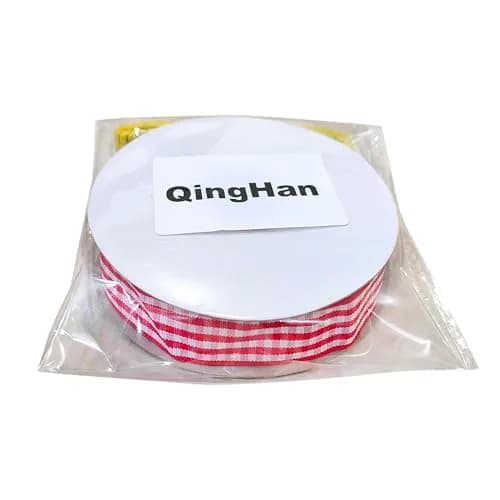 QingHan Red and White Gingham Ribbon 1.59 cm (5/8 Inch) 22.86 m (25 Yards) | Classic Pattern for Crafts & Gift Wrapping thumbnail 7