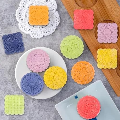 Luxiv Mooncake Mold Set 200g | 12 Patterns Round & Square Food-Grade thumbnail 7