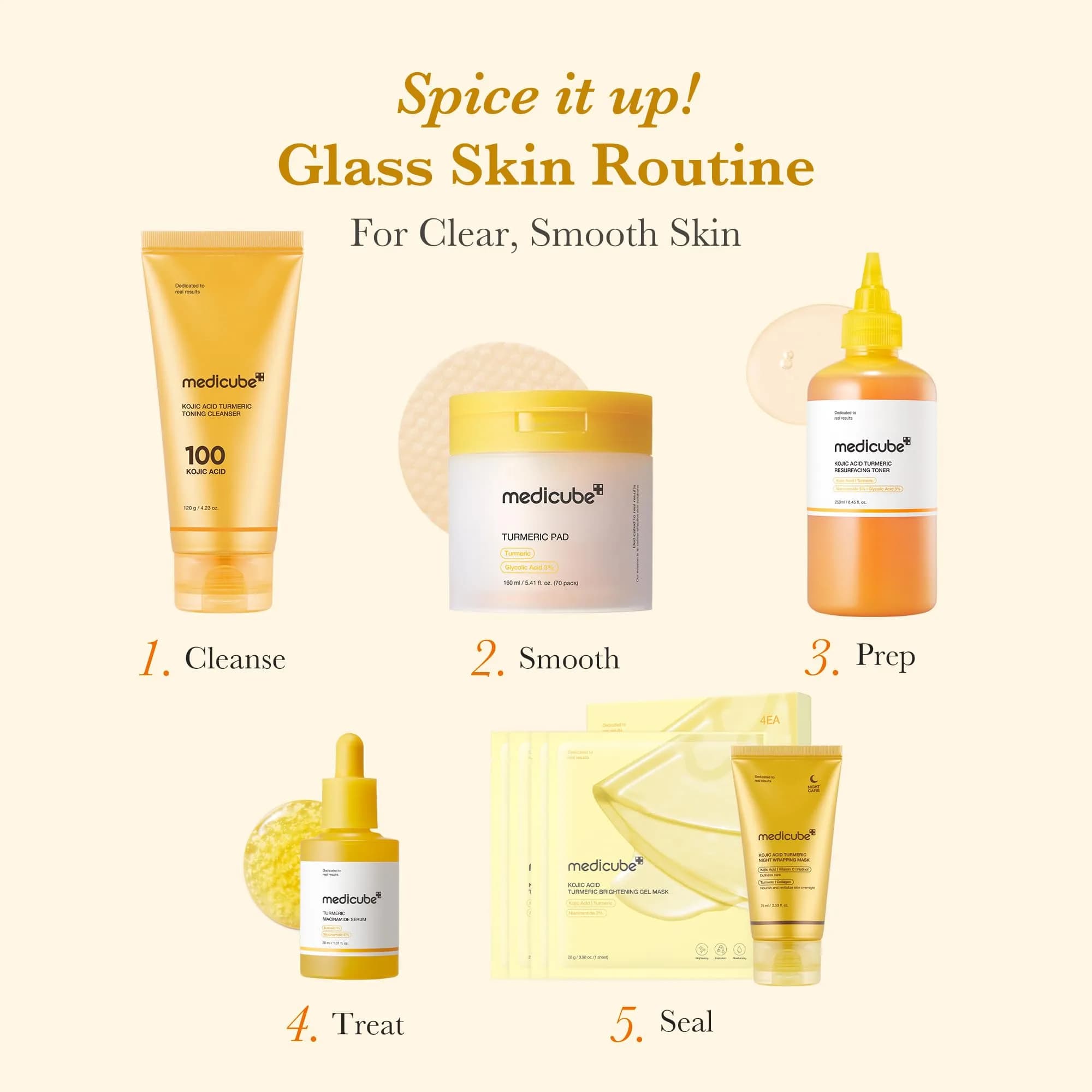 medicube Kojic Acid Turmeric Clarifying Toner Pads 160ml (5.41 Fl Oz) | For Troubled Skin & Post-Spot Care - view 5