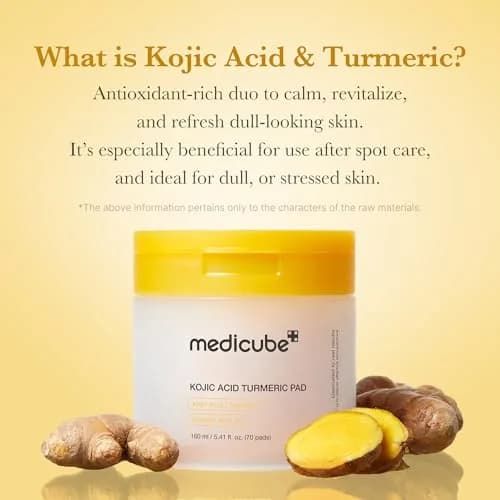 medicube Kojic Acid Turmeric Clarifying Toner Pads 160ml (5.41 Fl Oz) | For Troubled Skin & Post-Spot Care thumbnail 3