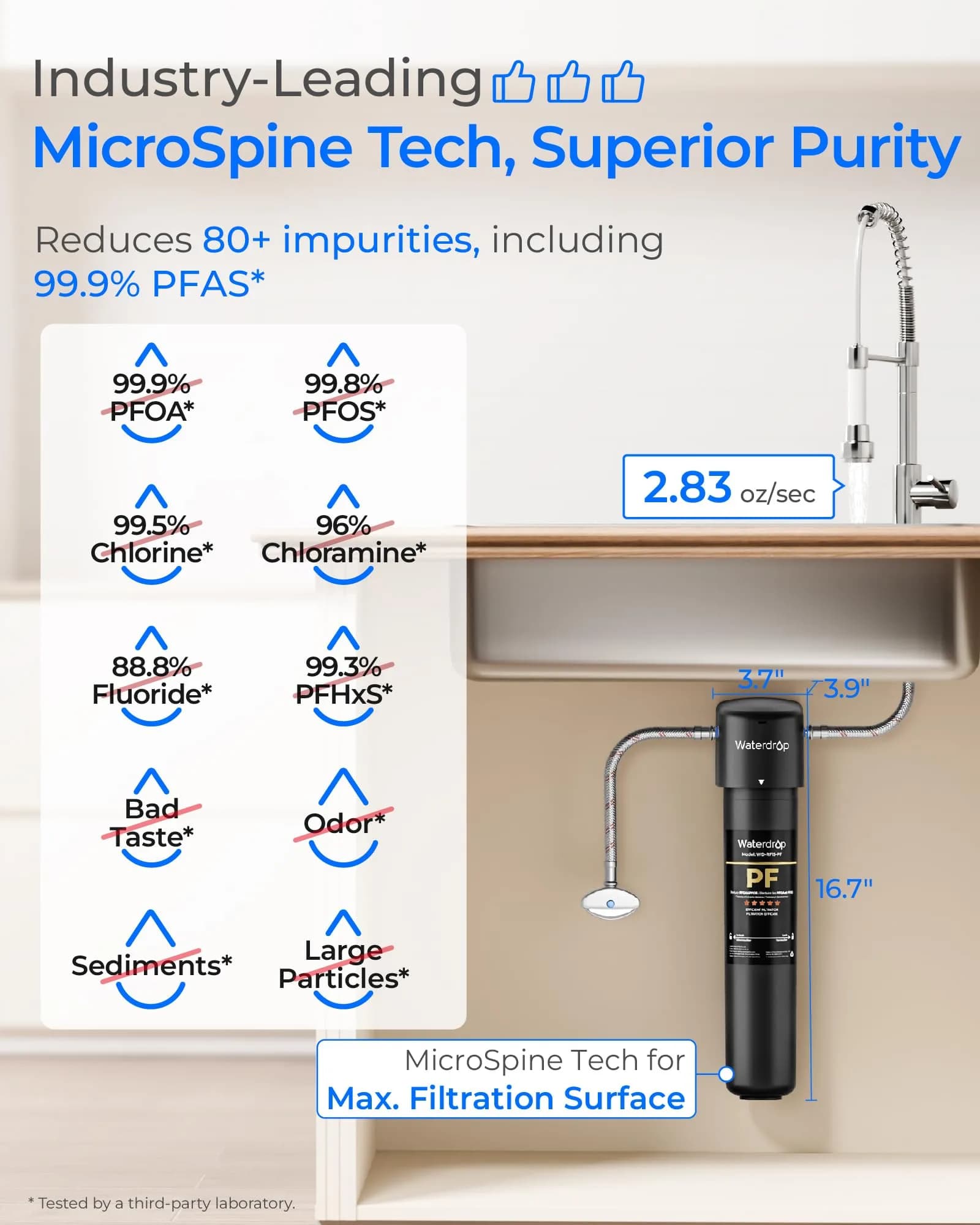 Waterdrop 15UA-PF Under Sink Water Filter System - Reduces 80+ Impurities - view 3
