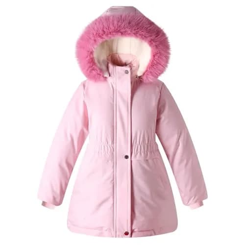 Mokitoni Winter Coat for Girls 7-8 Years Pink | Waterproof & Windproof thumbnail 1