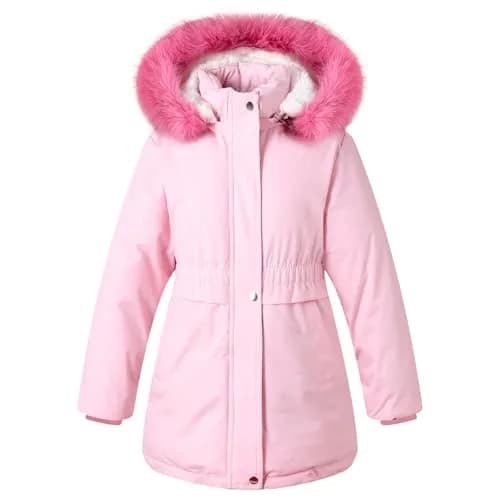 Mokitoni Winter Coat for Girls 7-8 Years Pink | Waterproof & Windproof thumbnail 3