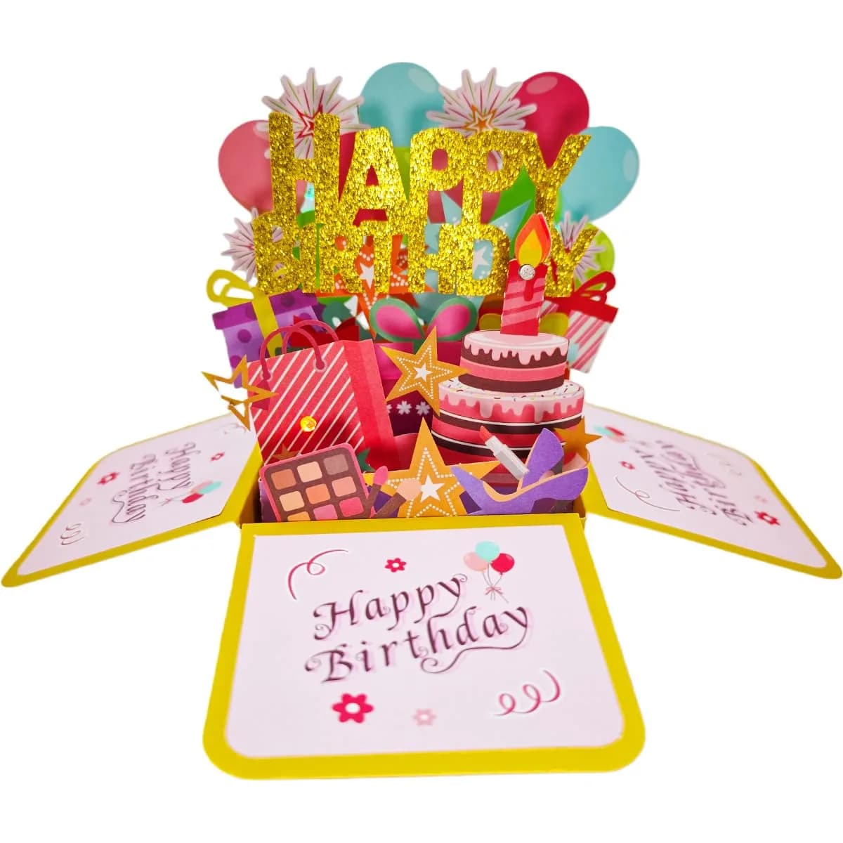 Akeydeco Dog Birthday Card 3D Pop Up Greeting Card with Warming LED Light & Music - main product image