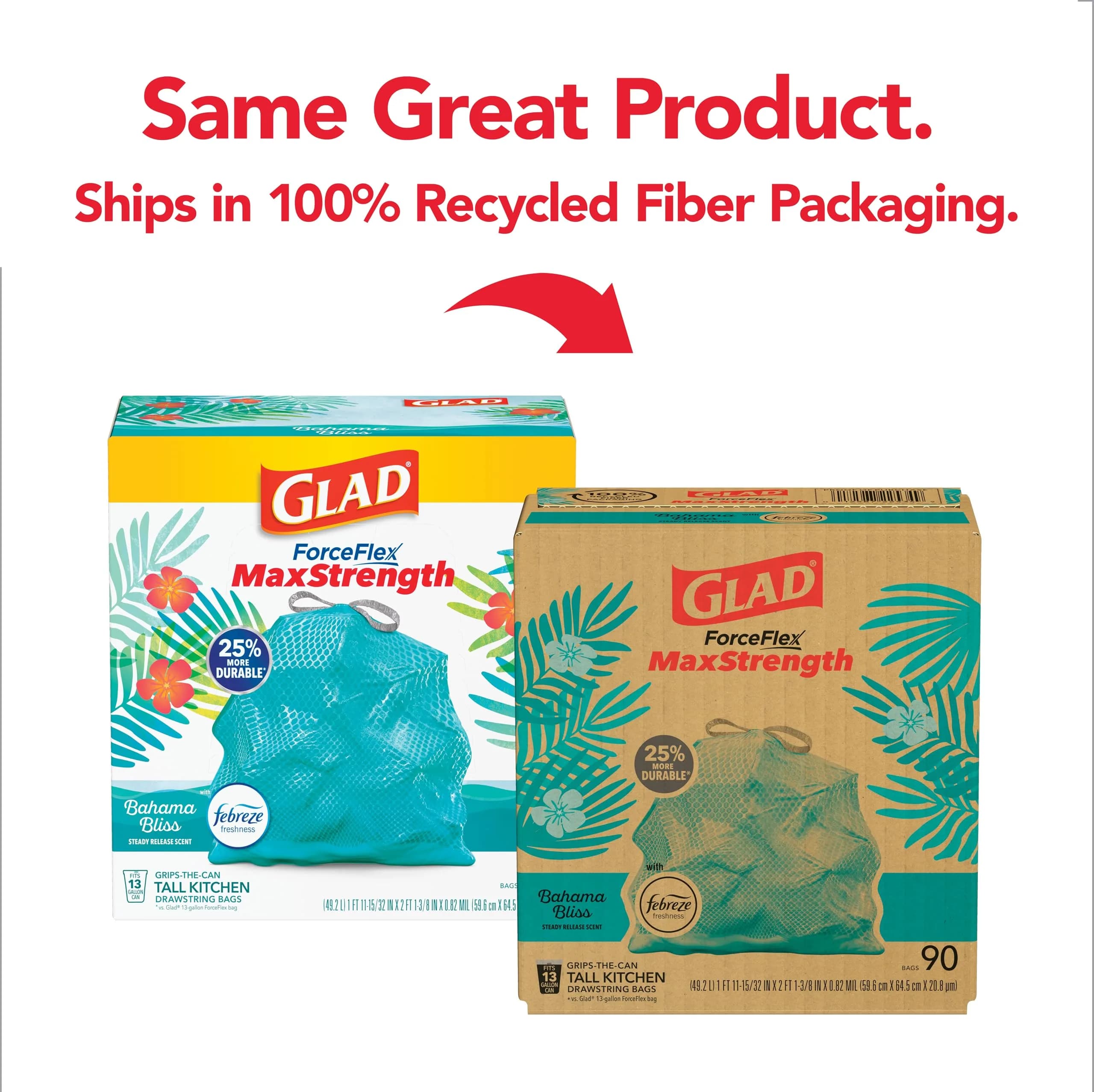 Glad Tall Kitchen Trash Bags 13 Gallon, MaxStrength Drawstring | Strong Bags for Indian Homes - view 2