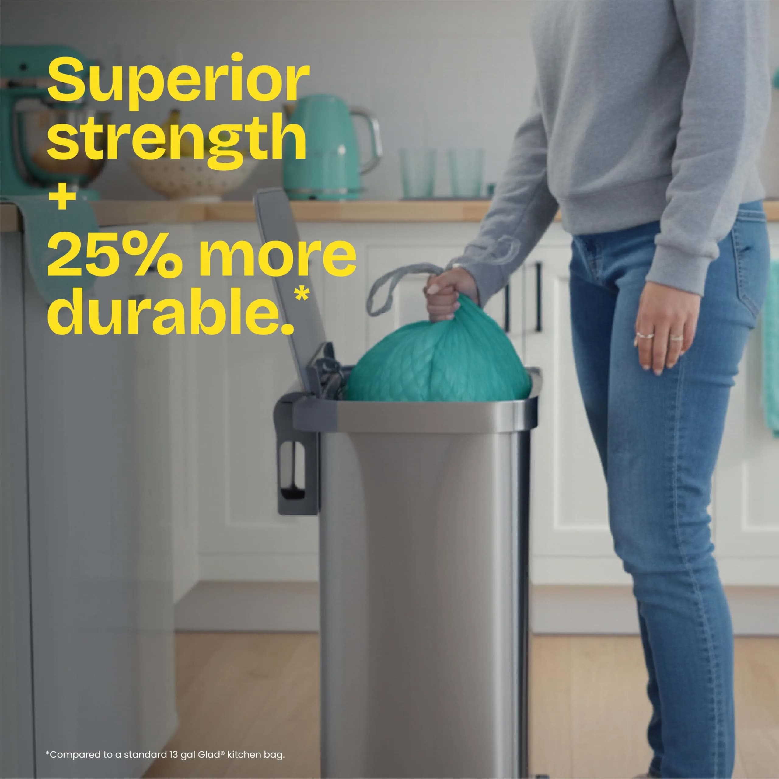 Glad Tall Kitchen Trash Bags 13 Gallon, MaxStrength Drawstring | Strong Bags for Indian Homes - view 6