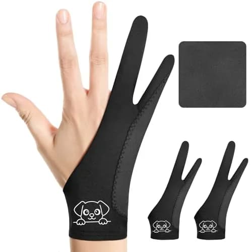 Kortimu Cute Puppy Drawing Glove 3-Layer Palm Rejection for iPad & Tablets | Ambidextrous Sketch Mitts thumbnail 1