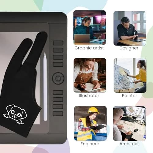 Kortimu Cute Puppy Drawing Glove 3-Layer Palm Rejection for iPad & Tablets | Ambidextrous Sketch Mitts thumbnail 6