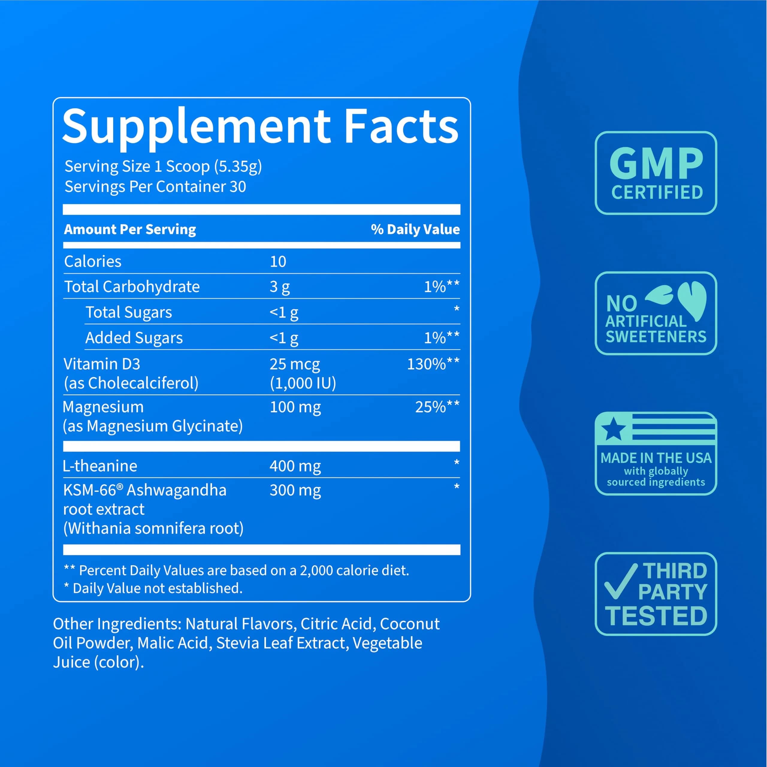Nello Supercalm Powdered Drink Mix Tub, Cortisol Reducer & Sleep Aid Supplement 4.76 oz (135 g) | Adaptogenic Powder for Stress & Sleep Support - view 4