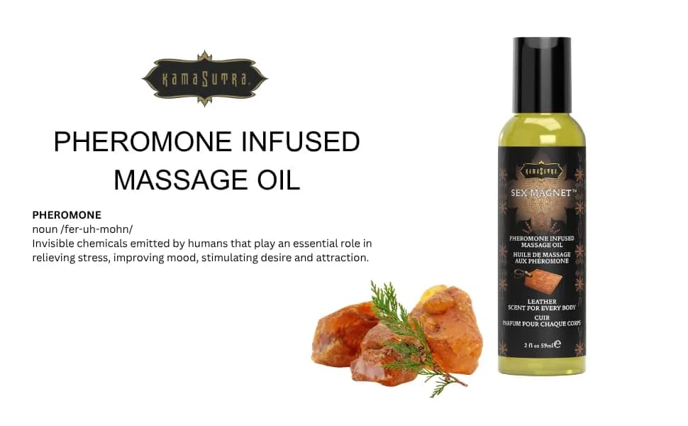 KAMA SUTRA Sex Magnet Pheromone Massage Oil Leather- 2 Fl Oz | Bold Leather Scent for Intimate Confidence thumbnail 3