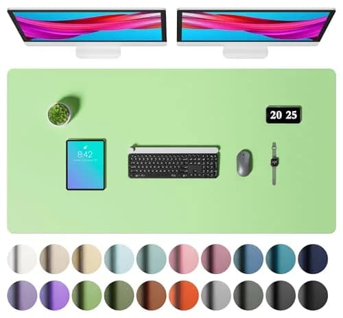 Aothia Faux Leather Desk Mat Large Mouse Pad 119 cm x 60 cm (47.2" x 23.6") | Non-Slip PU Leather Blotter for Office and Home thumbnail 1