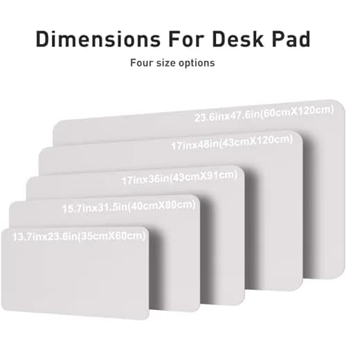 Aothia Faux Leather Desk Mat Pale Lavender White 120cm x 60cm (47.2" x 23.6") | Smooth Waterproof Writing Surface thumbnail 5