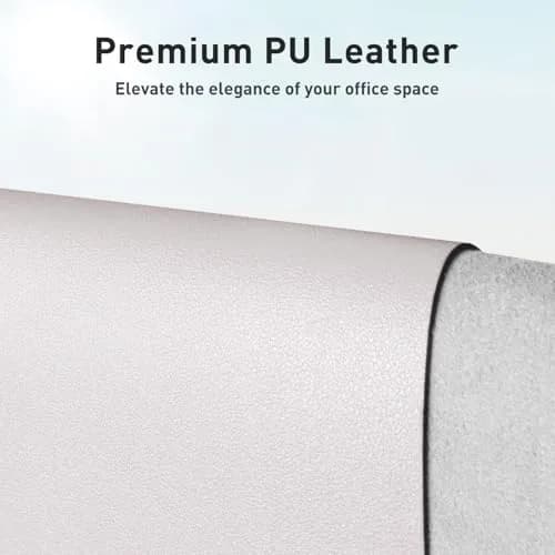 Aothia Faux Leather Desk Mat Pale Lavender White 120cm x 60cm (47.2" x 23.6") | Smooth Waterproof Writing Surface thumbnail 2