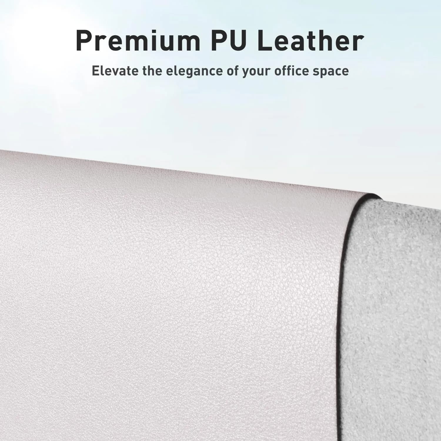 Aothia Faux Leather Desk Mat Pale Lavender White 120cm x 60cm (47.2" x 23.6") | Smooth Waterproof Writing Surface - view 2