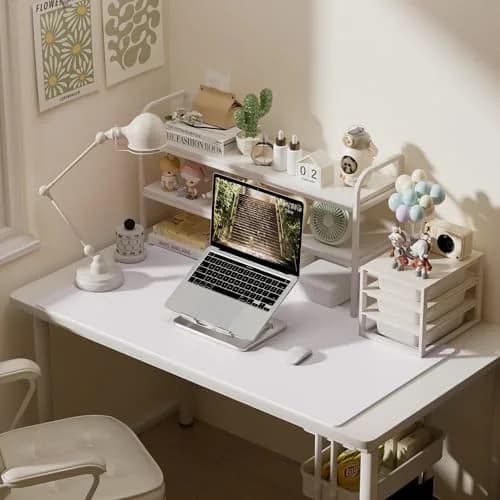 Aothia Faux Leather Desk Mat Pale Lavender White 120cm x 60cm (47.2" x 23.6") | Smooth Waterproof Writing Surface thumbnail 3