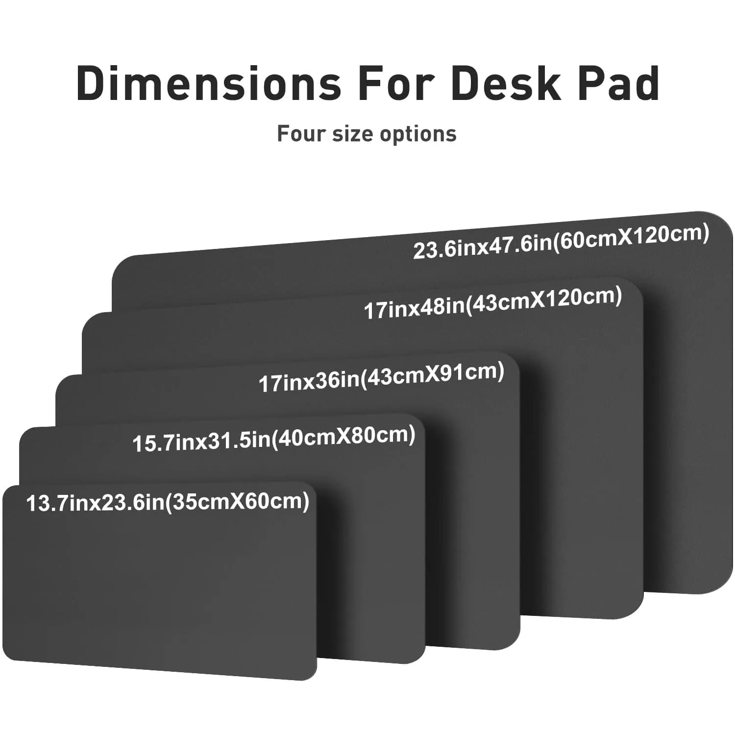 Aothia Faux Leather Desk Mat 119 cm x 60 cm (47.2" x 23.6") | Smooth PU Leather Writing Surface for Office and Home - view 5