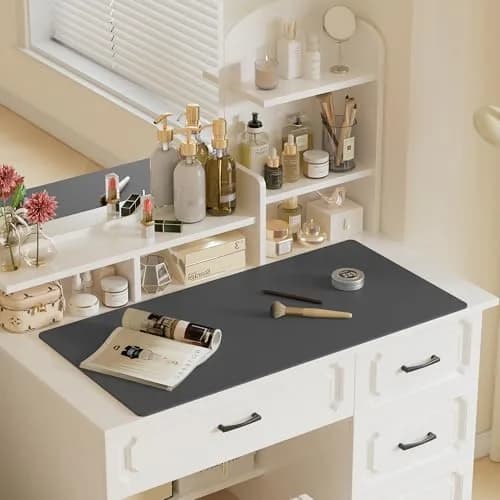 Aothia Faux Leather Desk Mat 119 cm x 60 cm (47.2" x 23.6") | Smooth PU Leather Writing Surface for Office and Home thumbnail 6