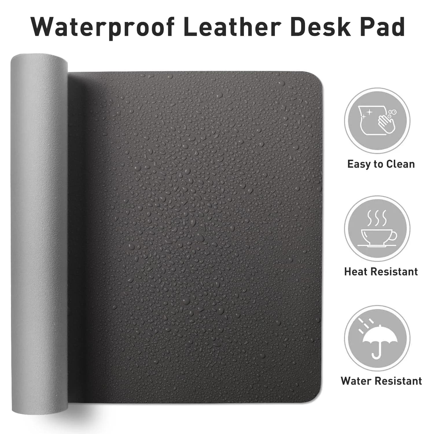 Aothia Faux Leather Desk Mat 119 cm x 60 cm (47.2" x 23.6") | Smooth PU Leather Writing Surface for Office and Home - view 7
